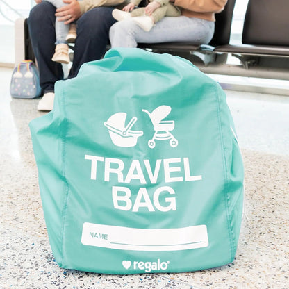 On-The-Go Travel Bag for Car Seats & Strollers, Airline Certified Gate Check Bag, Universal Fit, Durable Lightweight Travel Cover with ID Window