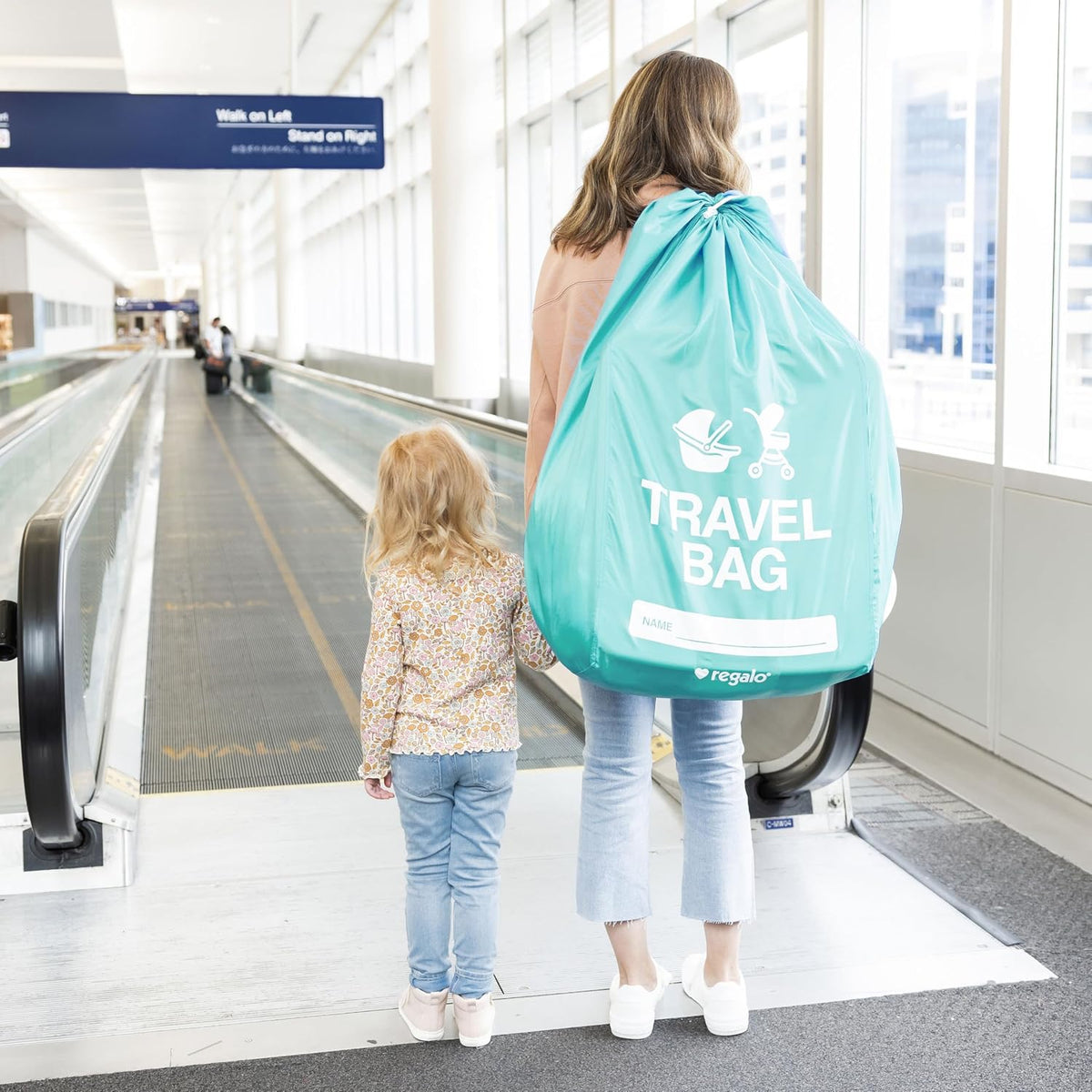 On-The-Go Travel Bag for Car Seats & Strollers, Airline Certified Gate Check Bag, Universal Fit, Durable Lightweight Travel Cover with ID Window