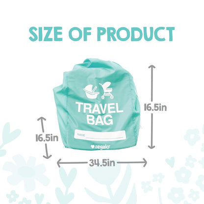 On-The-Go Travel Bag for Car Seats & Strollers, Airline Certified Gate Check Bag, Universal Fit, Durable Lightweight Travel Cover with ID Window