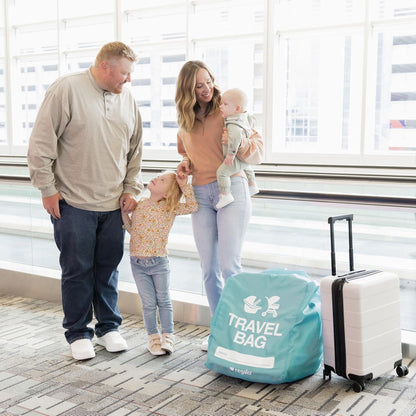On-The-Go Travel Bag for Car Seats & Strollers, Airline Certified Gate Check Bag, Universal Fit, Durable Lightweight Travel Cover with ID Window