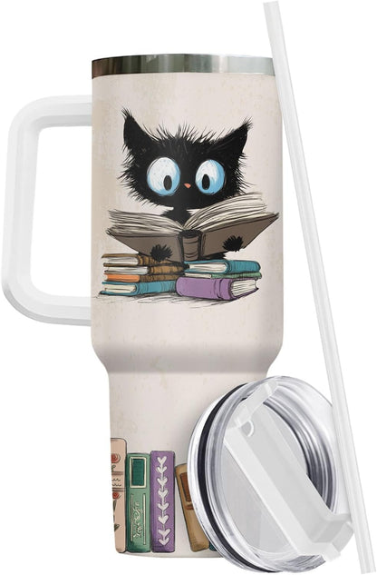 Funny Cat Will Not Harm My 40 oz Tumbler with Handle, Cat Lover Gift | Feline Lover Gift, Feline Kitty Whiskers Paw Meow Fur Baby Heifer Ranch Farmhouse Cattle Moo Tumbler