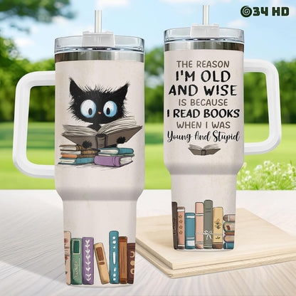 Funny Cat Will Not Harm My 40 oz Tumbler with Handle, Cat Lover Gift | Feline Lover Gift, Feline Kitty Whiskers Paw Meow Fur Baby Heifer Ranch Farmhouse Cattle Moo Tumbler