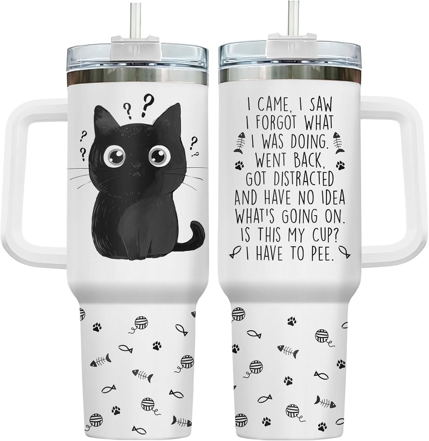 Funny Cat Will Not Harm My 40 oz Tumbler with Handle, Cat Lover Gift | Feline Lover Gift, Feline Kitty Whiskers Paw Meow Fur Baby Heifer Ranch Farmhouse Cattle Moo Tumbler