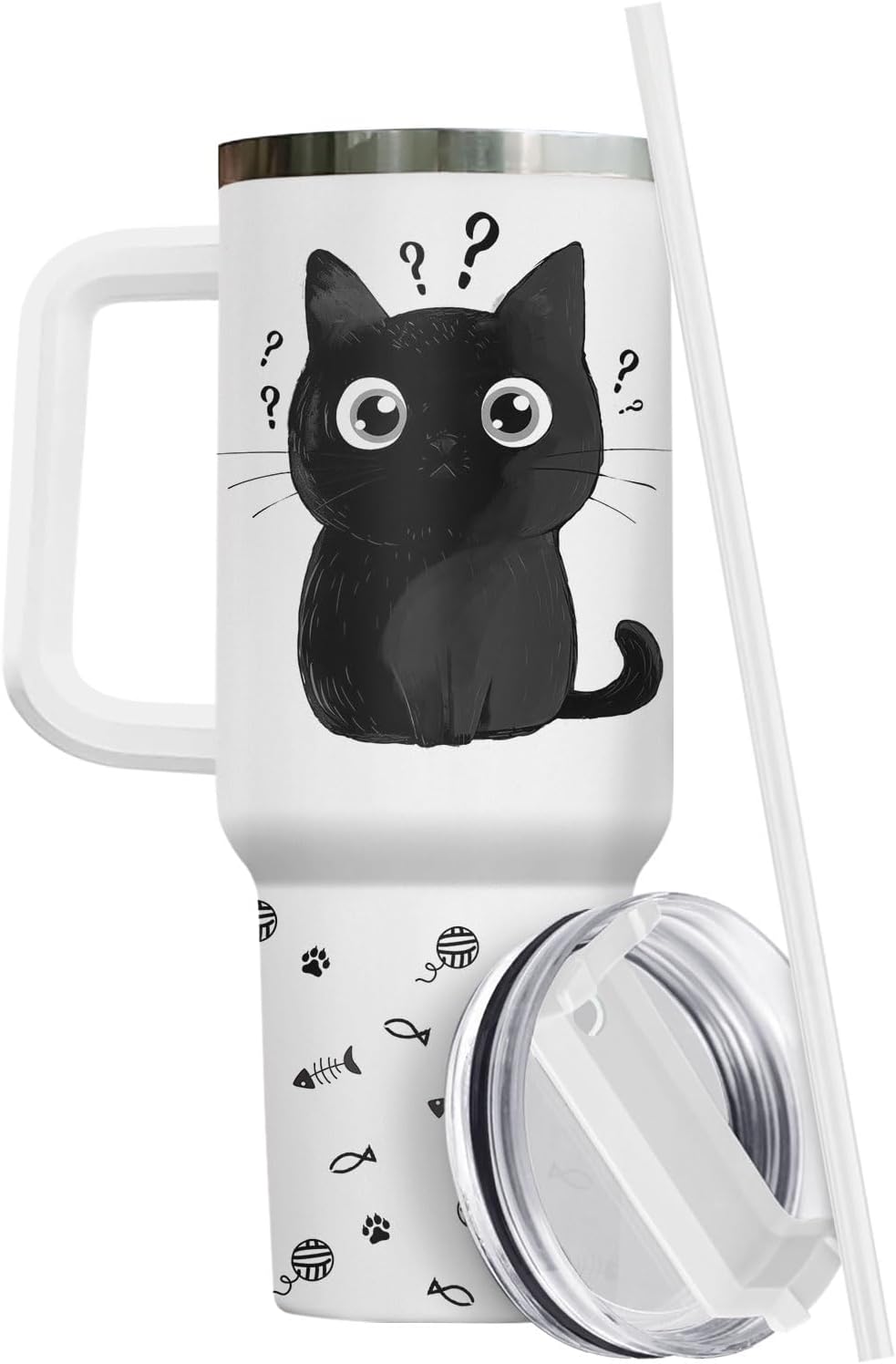 Funny Cat Will Not Harm My 40 oz Tumbler with Handle, Cat Lover Gift | Feline Lover Gift, Feline Kitty Whiskers Paw Meow Fur Baby Heifer Ranch Farmhouse Cattle Moo Tumbler