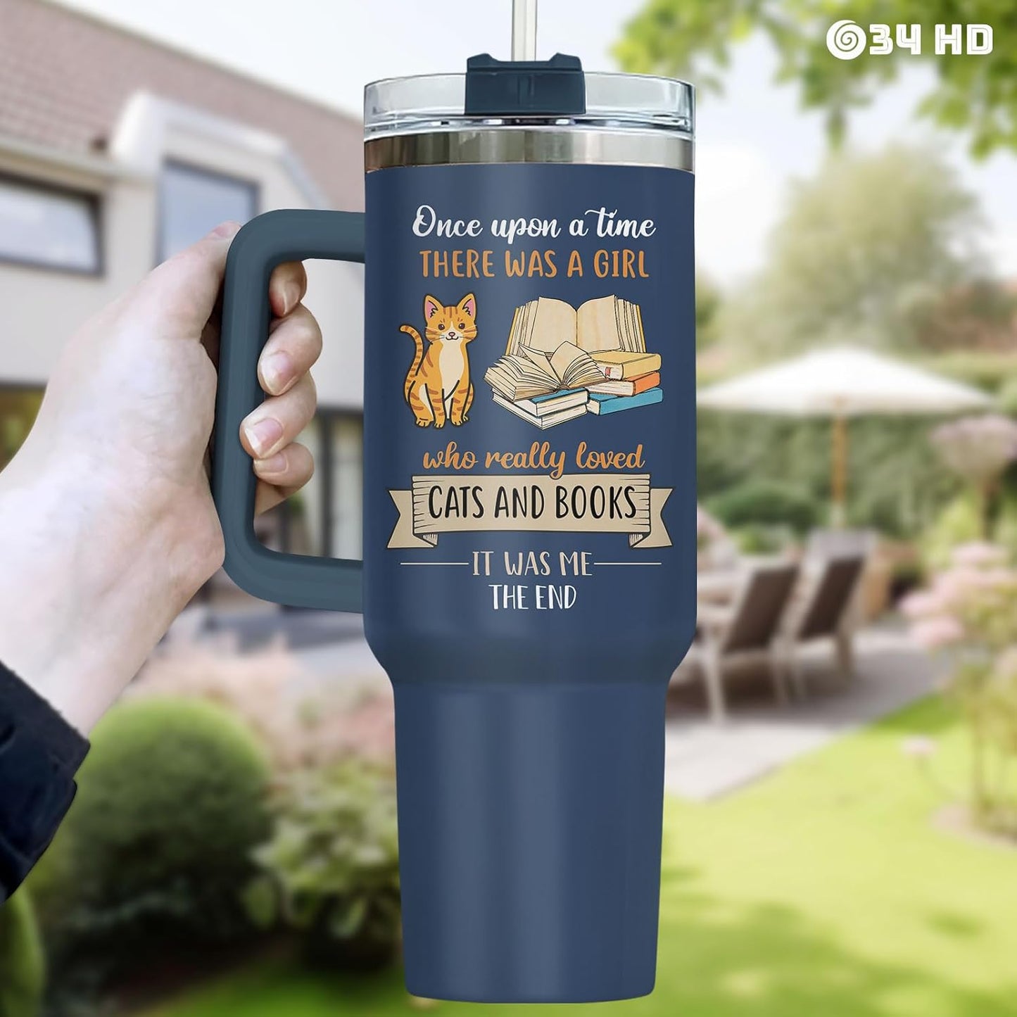 Funny Cat Will Not Harm My 40 oz Tumbler with Handle, Cat Lover Gift | Feline Lover Gift, Feline Kitty Whiskers Paw Meow Fur Baby Heifer Ranch Farmhouse Cattle Moo Tumbler