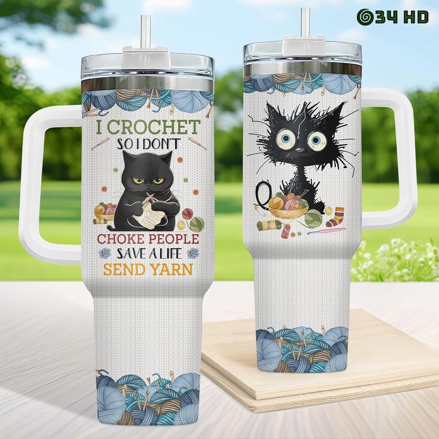 Funny Cat Will Not Harm My 40 oz Tumbler with Handle, Cat Lover Gift | Feline Lover Gift, Feline Kitty Whiskers Paw Meow Fur Baby Heifer Ranch Farmhouse Cattle Moo Tumbler