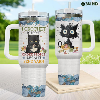 Funny Cat Will Not Harm My 40 oz Tumbler with Handle, Cat Lover Gift | Feline Lover Gift, Feline Kitty Whiskers Paw Meow Fur Baby Heifer Ranch Farmhouse Cattle Moo Tumbler
