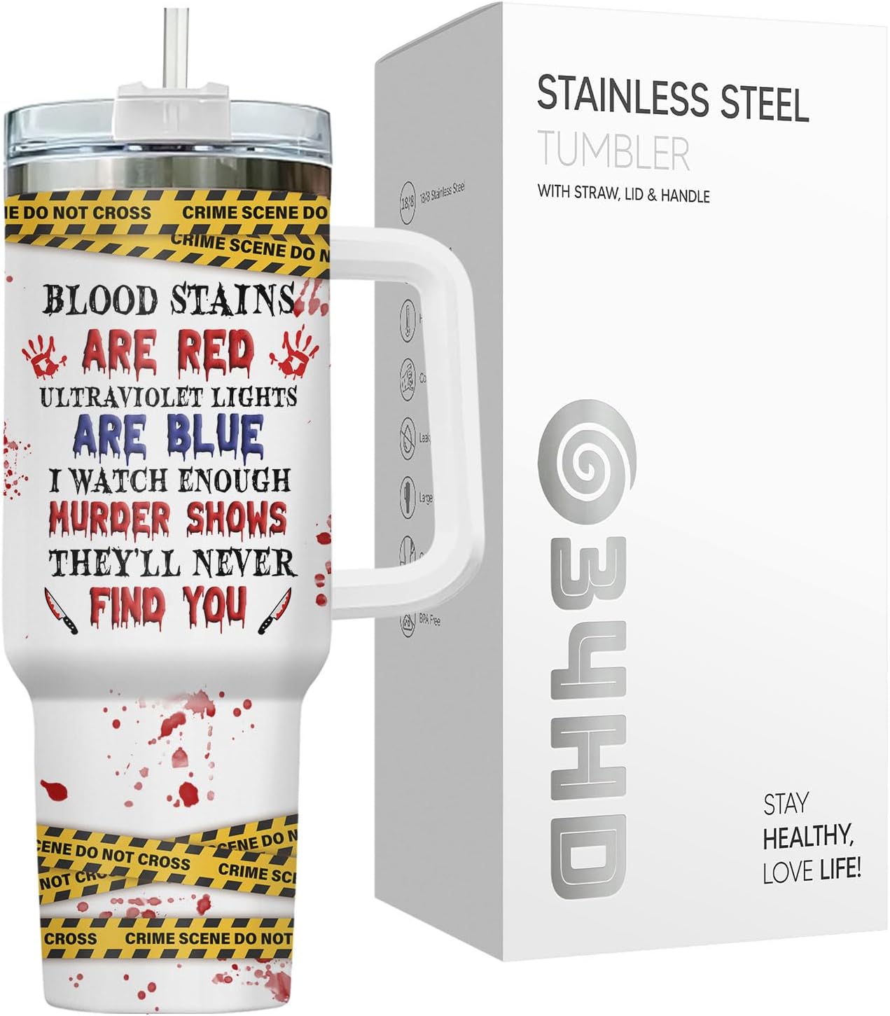 Funny Cat Will Not Harm My 40 oz Tumbler with Handle, Cat Lover Gift | Feline Lover Gift, Feline Kitty Whiskers Paw Meow Fur Baby Heifer Ranch Farmhouse Cattle Moo Tumbler