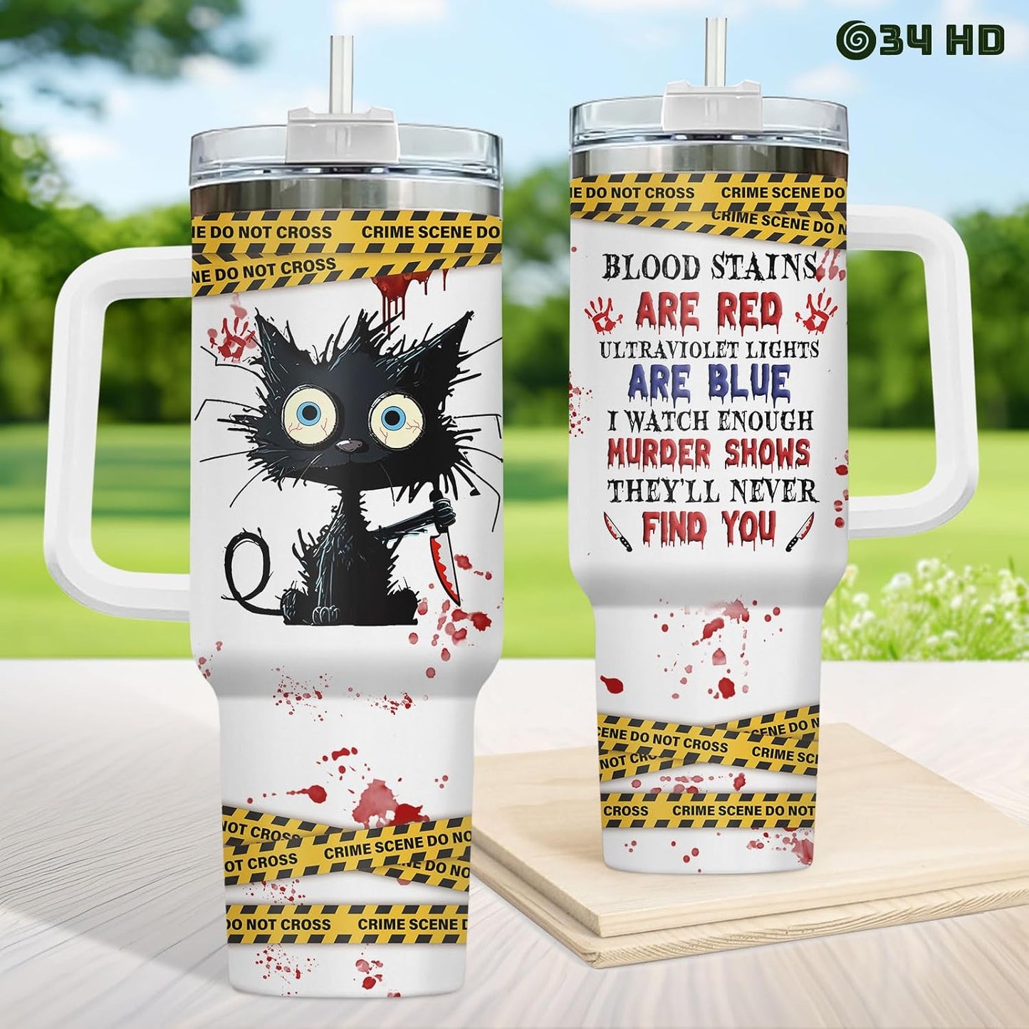 Funny Cat Will Not Harm My 40 oz Tumbler with Handle, Cat Lover Gift | Feline Lover Gift, Feline Kitty Whiskers Paw Meow Fur Baby Heifer Ranch Farmhouse Cattle Moo Tumbler