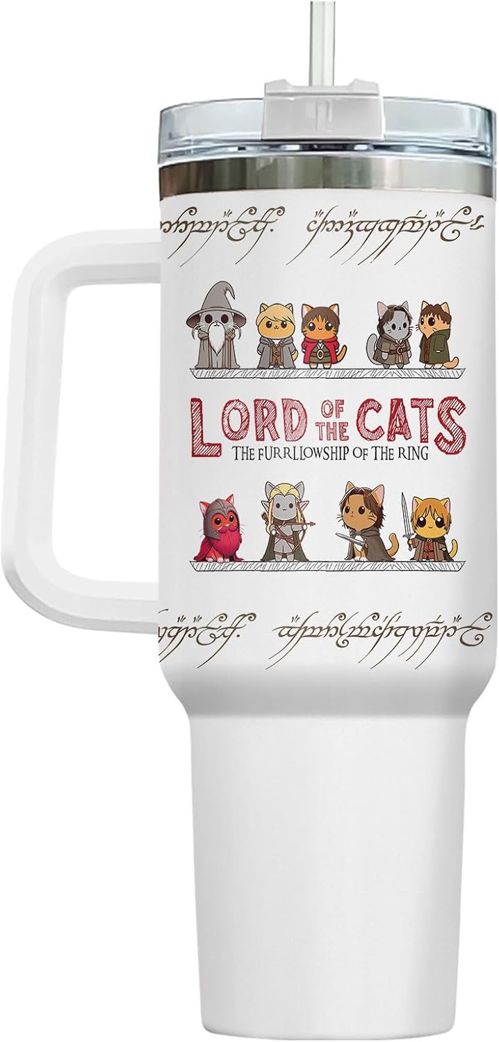 Funny Cat Will Not Harm My 40 oz Tumbler with Handle, Cat Lover Gift | Feline Lover Gift, Feline Kitty Whiskers Paw Meow Fur Baby Heifer Ranch Farmhouse Cattle Moo Tumbler
