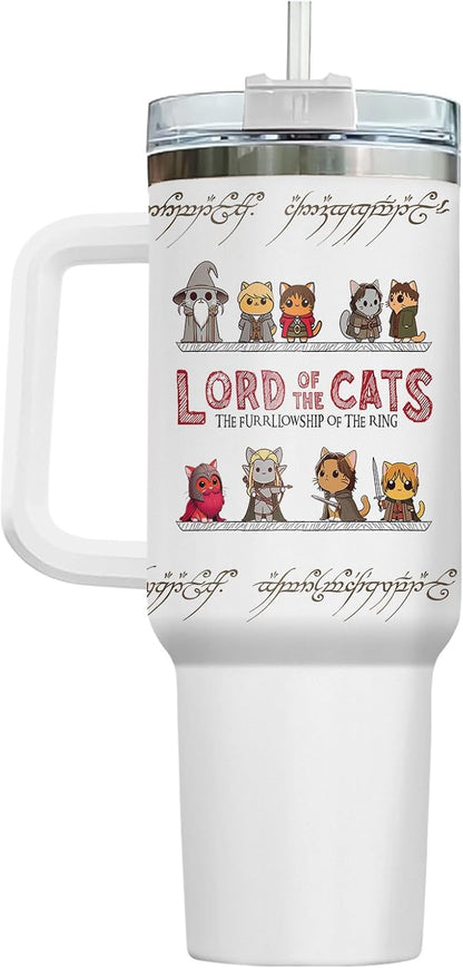 Funny Cat Will Not Harm My 40 oz Tumbler with Handle, Cat Lover Gift | Feline Lover Gift, Feline Kitty Whiskers Paw Meow Fur Baby Heifer Ranch Farmhouse Cattle Moo Tumbler