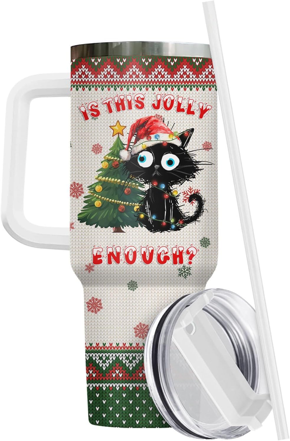 Funny Cat Will Not Harm My 40 oz Tumbler with Handle, Cat Lover Gift | Feline Lover Gift, Feline Kitty Whiskers Paw Meow Fur Baby Heifer Ranch Farmhouse Cattle Moo Tumbler