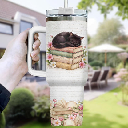 Funny Cat Will Not Harm My 40 oz Tumbler with Handle, Cat Lover Gift | Feline Lover Gift, Feline Kitty Whiskers Paw Meow Fur Baby Heifer Ranch Farmhouse Cattle Moo Tumbler
