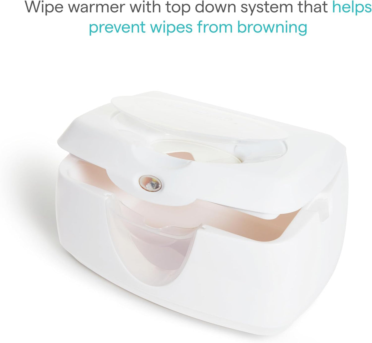 Warm Glow Baby Wipe Warmer with Nightlight, White