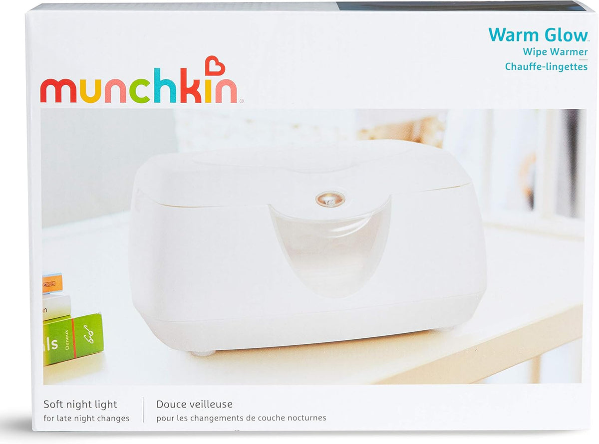 Warm Glow Baby Wipe Warmer with Nightlight, White