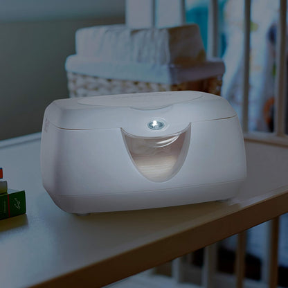 Warm Glow Baby Wipe Warmer with Nightlight, White