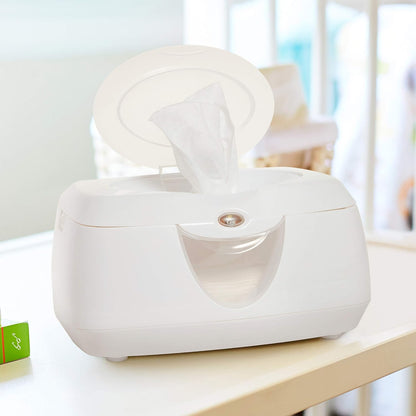 Warm Glow Baby Wipe Warmer with Nightlight, White