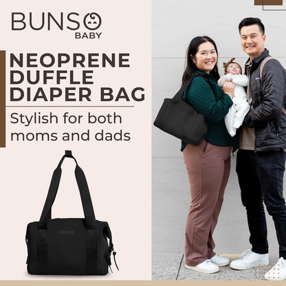 Baby Small Diaper Bag Tote - Lightweight 12x7x8 in Neoprene Diaper Bag with Changing Pad and Pouch, Water-Resistant