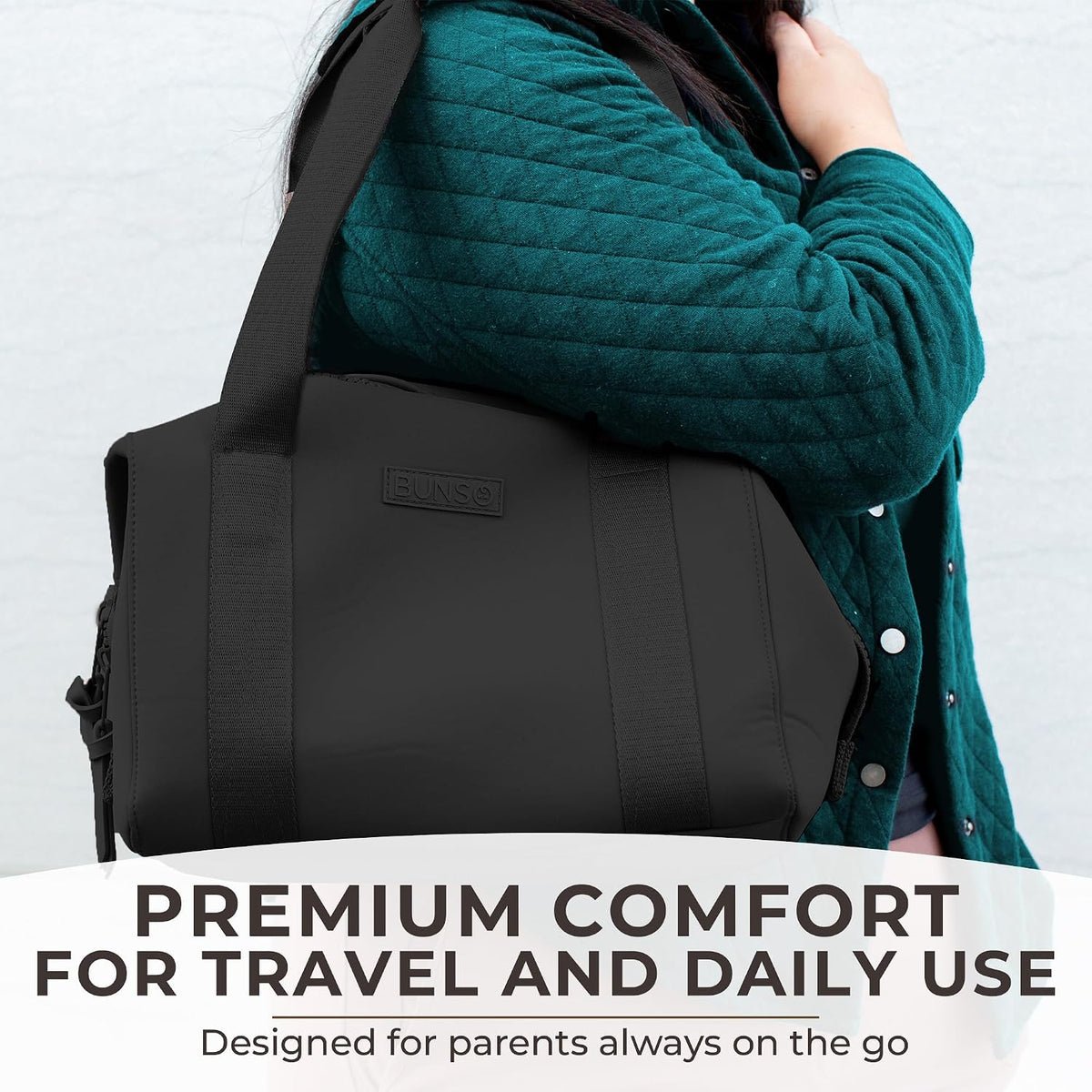 Baby Small Diaper Bag Tote - Lightweight 12x7x8 in Neoprene Diaper Bag with Changing Pad and Pouch, Water-Resistant