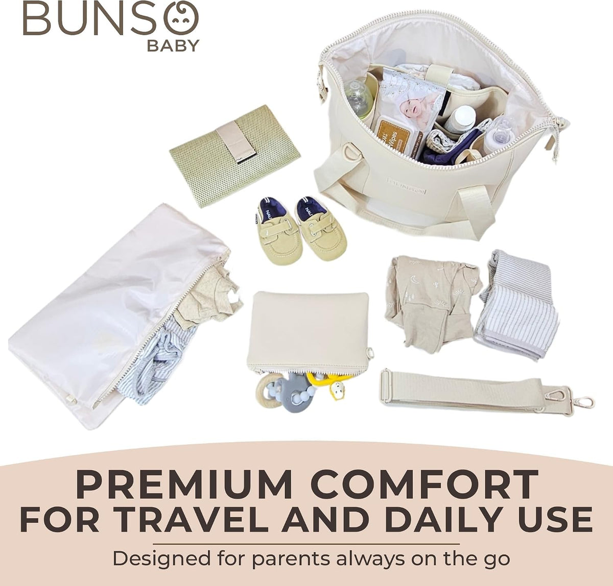 Baby Small Diaper Bag Tote - Lightweight 12x7x8 in Neoprene Diaper Bag with Changing Pad and Pouch, Water-Resistant