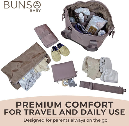 Baby Small Diaper Bag Tote - Lightweight 12x7x8 in Neoprene Diaper Bag with Changing Pad and Pouch, Water-Resistant