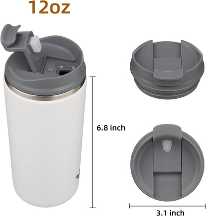 16oz Travel Coffee Mug with Lid, Insulated Stainless Tumbler | Caramel; BPA-free, leak-proof travel mug for hot coffee, iced coffee, office, home, camping, commute & daily use