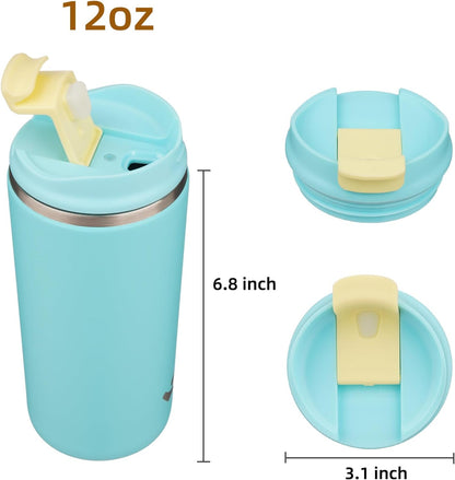 16oz Travel Coffee Mug with Lid, Insulated Stainless Tumbler | Caramel; BPA-free, leak-proof travel mug for hot coffee, iced coffee, office, home, camping, commute & daily use
