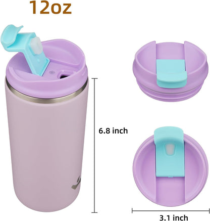 16oz Travel Coffee Mug with Lid, Insulated Stainless Tumbler | Caramel; BPA-free, leak-proof travel mug for hot coffee, iced coffee, office, home, camping, commute & daily use