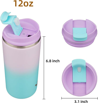 16oz Travel Coffee Mug with Lid, Insulated Stainless Tumbler | Caramel; BPA-free, leak-proof travel mug for hot coffee, iced coffee, office, home, camping, commute & daily use