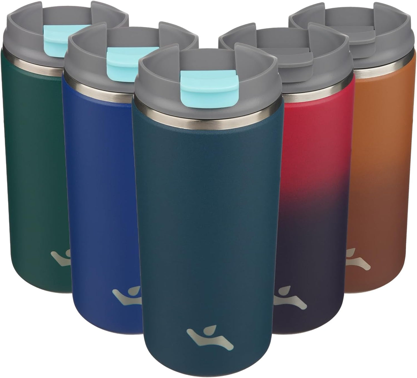 16oz Travel Coffee Mug with Lid, Insulated Stainless Tumbler | Caramel; BPA-free, leak-proof travel mug for hot coffee, iced coffee, office, home, camping, commute & daily use