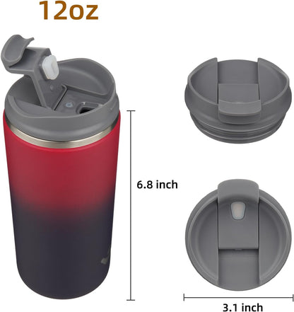 16oz Travel Coffee Mug with Lid, Insulated Stainless Tumbler | Caramel; BPA-free, leak-proof travel mug for hot coffee, iced coffee, office, home, camping, commute & daily use