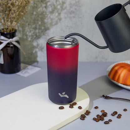 16oz Travel Coffee Mug with Lid, Insulated Stainless Tumbler | Caramel; BPA-free, leak-proof travel mug for hot coffee, iced coffee, office, home, camping, commute & daily use
