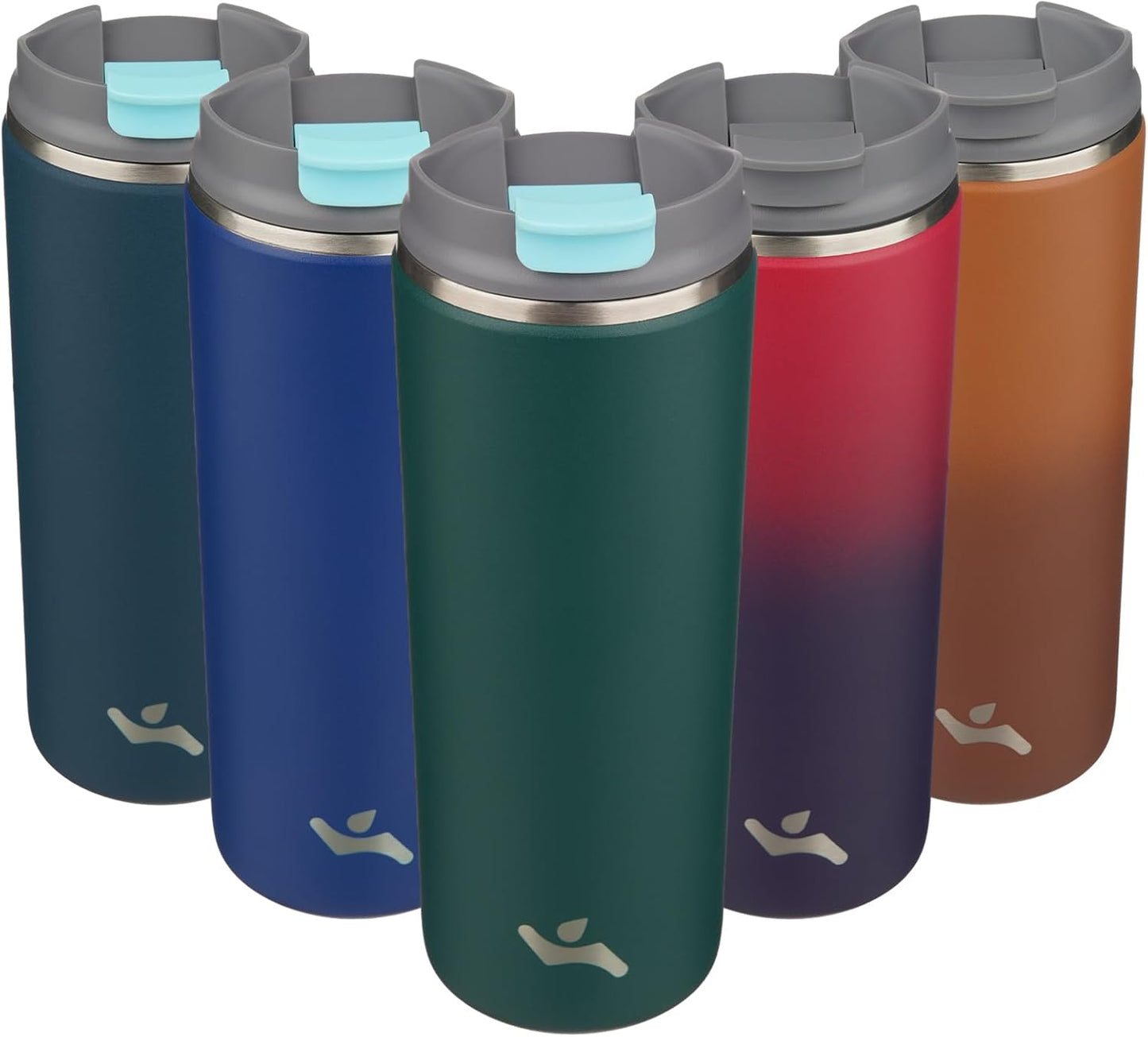 16oz Travel Coffee Mug with Lid, Insulated Stainless Tumbler | Caramel; BPA-free, leak-proof travel mug for hot coffee, iced coffee, office, home, camping, commute & daily use
