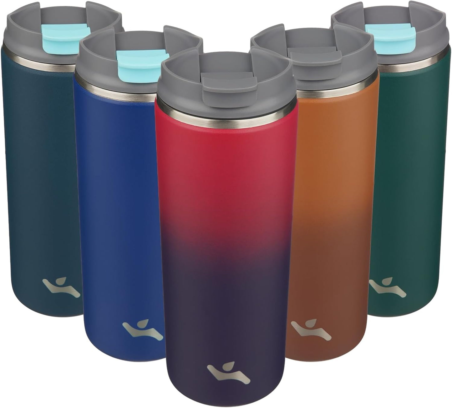 16oz Travel Coffee Mug with Lid, Insulated Stainless Tumbler | Caramel; BPA-free, leak-proof travel mug for hot coffee, iced coffee, office, home, camping, commute & daily use