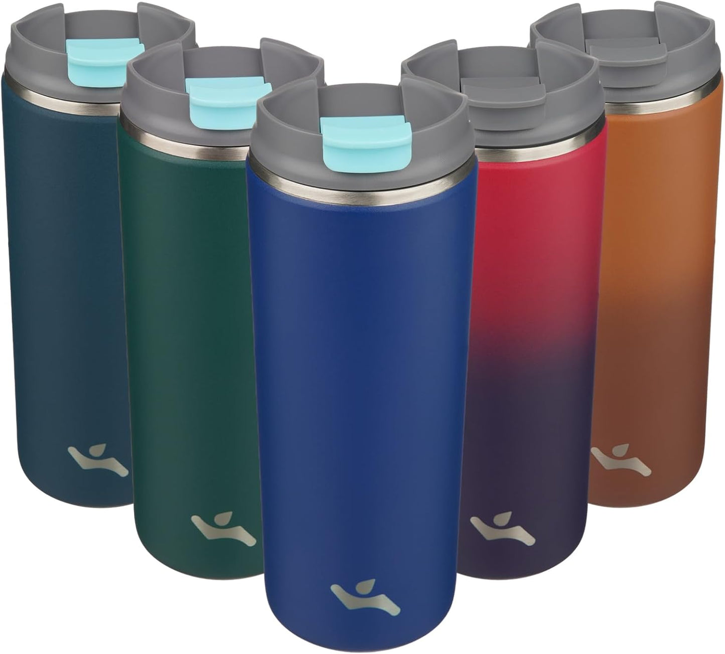 16oz Travel Coffee Mug with Lid, Insulated Stainless Tumbler | Caramel; BPA-free, leak-proof travel mug for hot coffee, iced coffee, office, home, camping, commute & daily use