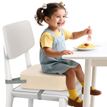 Toddler Booster Seat with Backrest, 3.6-Inch Cushion & Straps