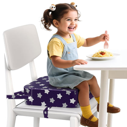 Toddler Booster Seat with Backrest, 3.6-Inch Cushion & Straps