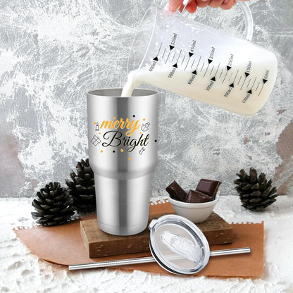 8 Pack Stainless Steel Insulated Tumbler with Lids and Straws Bulk Double Wall Vacuum Insulated Coffee Travel Tumbler for DIY Gift (Silver, 30oz)