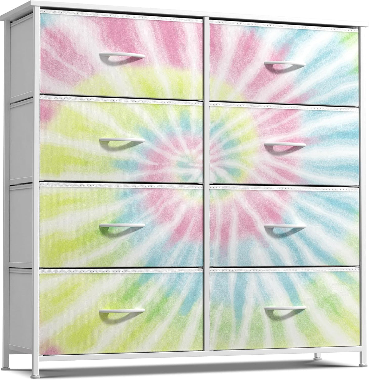 Dresser with Fabric Drawers & Wood Top (8 Drawer, Watercolor)