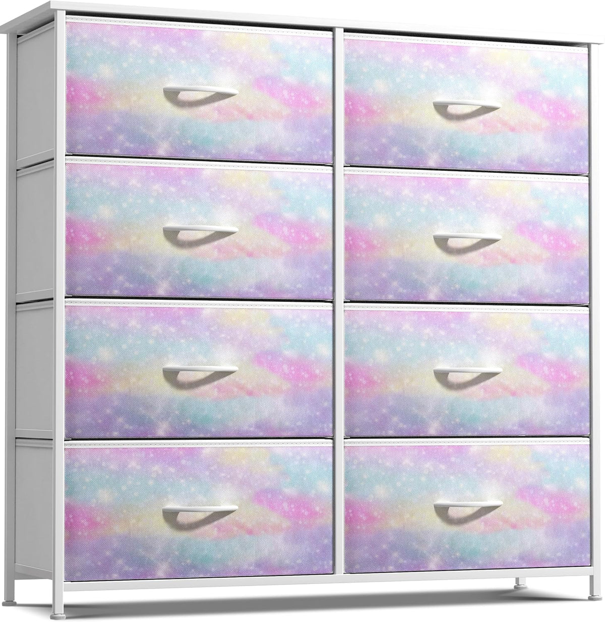 Dresser with Fabric Drawers & Wood Top (8 Drawer, Watercolor)