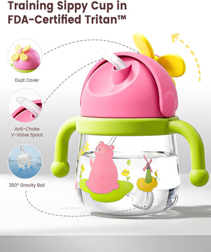 Silicone Baby Feeding Set, Toddler Plates Set 8 PCS – Suction Plate, Spoons, Forks, Bibs and Sippy Cups, Baby Led Weaning Essential, BPA-Free Baby Dishes & Utensils, Dishwasher Safe