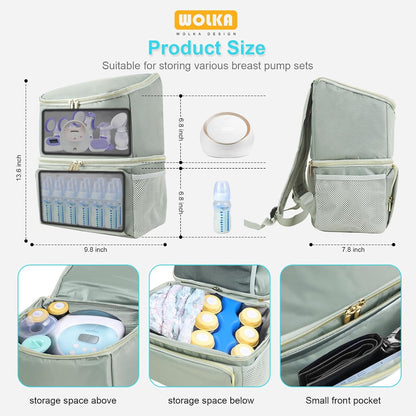 Breast Pump Bag with Insulated Compartments,Breastmilk Cooler Backpack for Spectra S1,S2 Medela