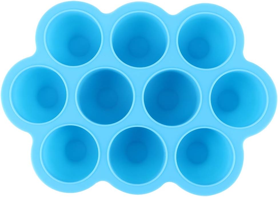 Silicone Food Freezer Tray 10 Holes Container with Lid for Homemade Baby Food, Convenient for Dishwasher, Microwave, Oven, Refrigerator (Purple)