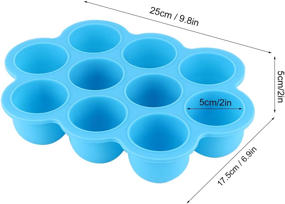 Silicone Food Freezer Tray 10 Holes Container with Lid for Homemade Baby Food, Convenient for Dishwasher, Microwave, Oven, Refrigerator (Purple)