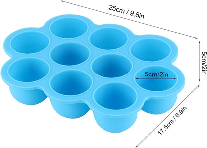 Silicone Food Freezer Tray 10 Holes Container with Lid for Homemade Baby Food, Convenient for Dishwasher, Microwave, Oven, Refrigerator (Purple)