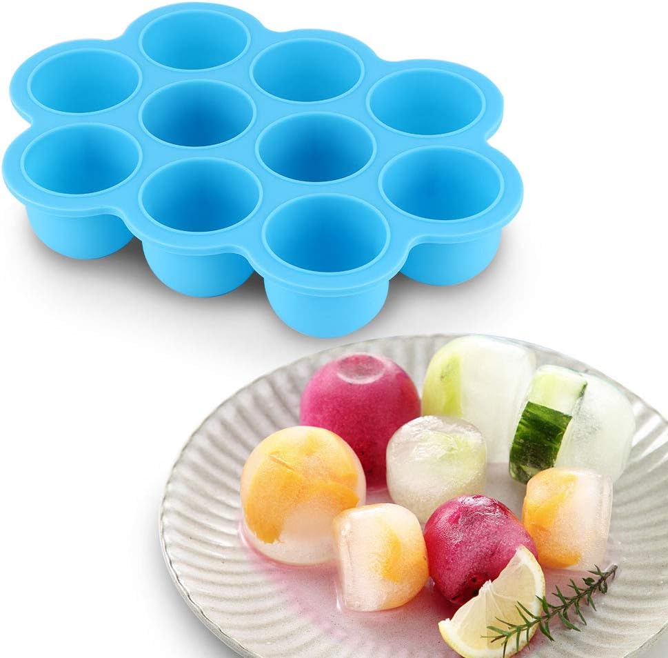 Silicone Food Freezer Tray 10 Holes Container with Lid for Homemade Baby Food, Convenient for Dishwasher, Microwave, Oven, Refrigerator (Purple)