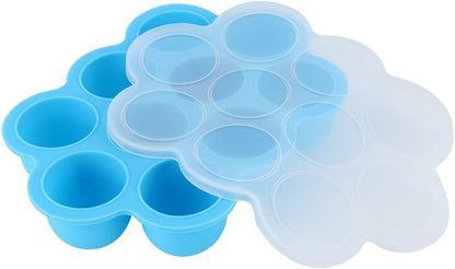 Silicone Food Freezer Tray 10 Holes Container with Lid for Homemade Baby Food, Convenient for Dishwasher, Microwave, Oven, Refrigerator (Purple)