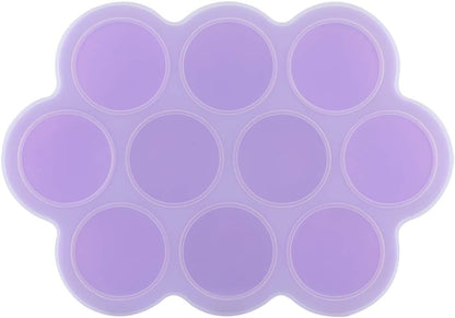 Silicone Food Freezer Tray 10 Holes Container with Lid for Homemade Baby Food, Convenient for Dishwasher, Microwave, Oven, Refrigerator (Purple)