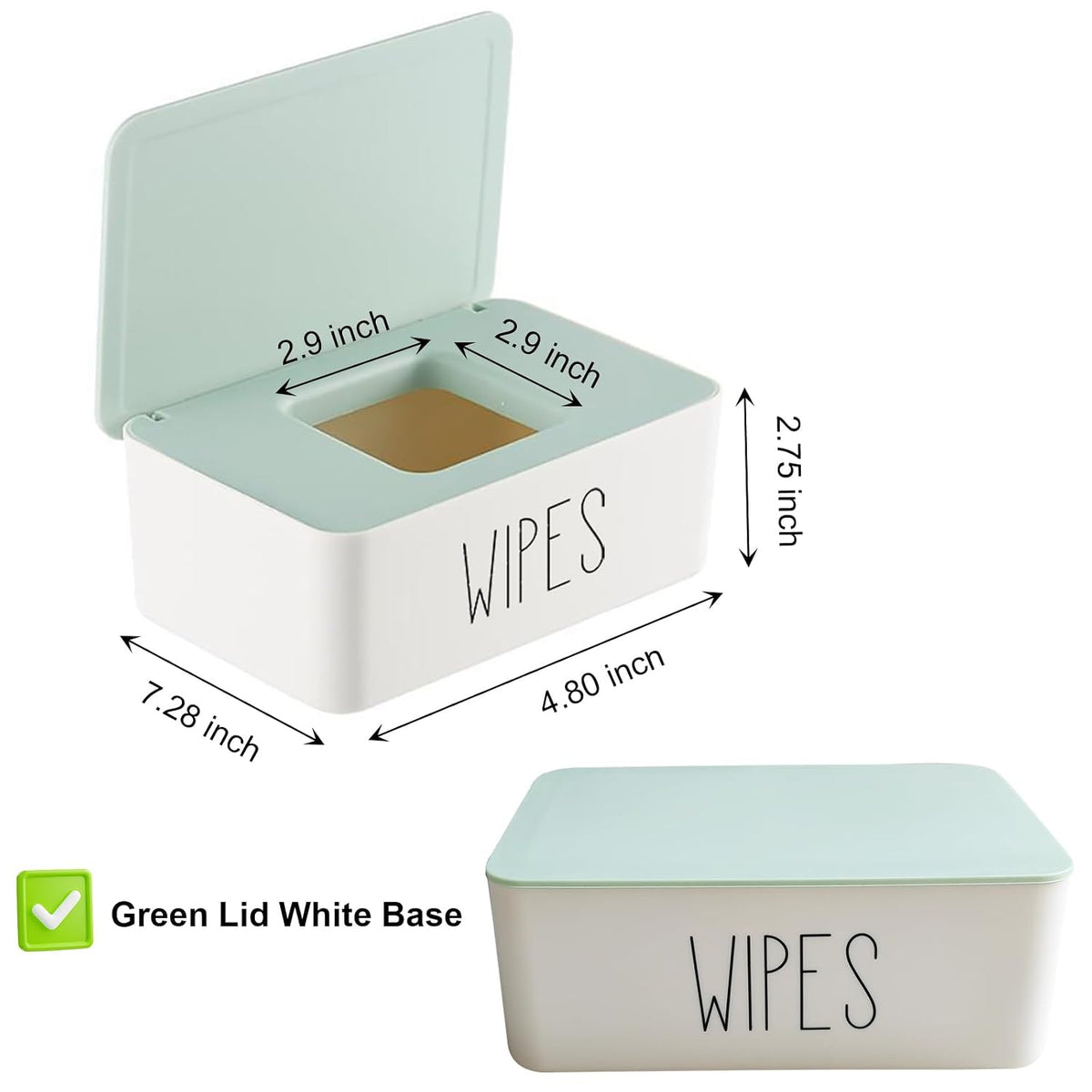 Baby Wipes Container, 7.28" L * 4.80" W * 2.75" H