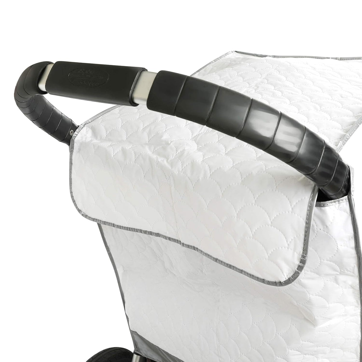 Baby Stroller Rain Cover - Universal Size, Provides Extra Warmth & Shields Child from Wind & Rain. Mesh Material for Ventilation & Reflective Trimming for Night Visibility. (White, Quilted)